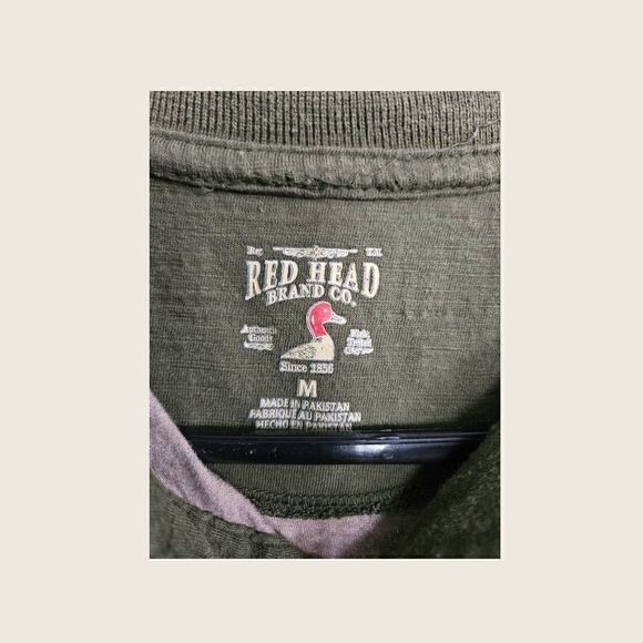 Red Head Brand Co. Striped Polo Shirt Green Mens Size M - Picture 4 of 5